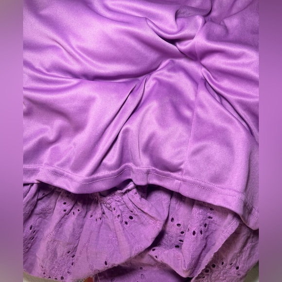 Flying Tomato Purple Eyelet Ruffle Maxi Dress Size Large Cottagecore Boho - Picture 10 of 12